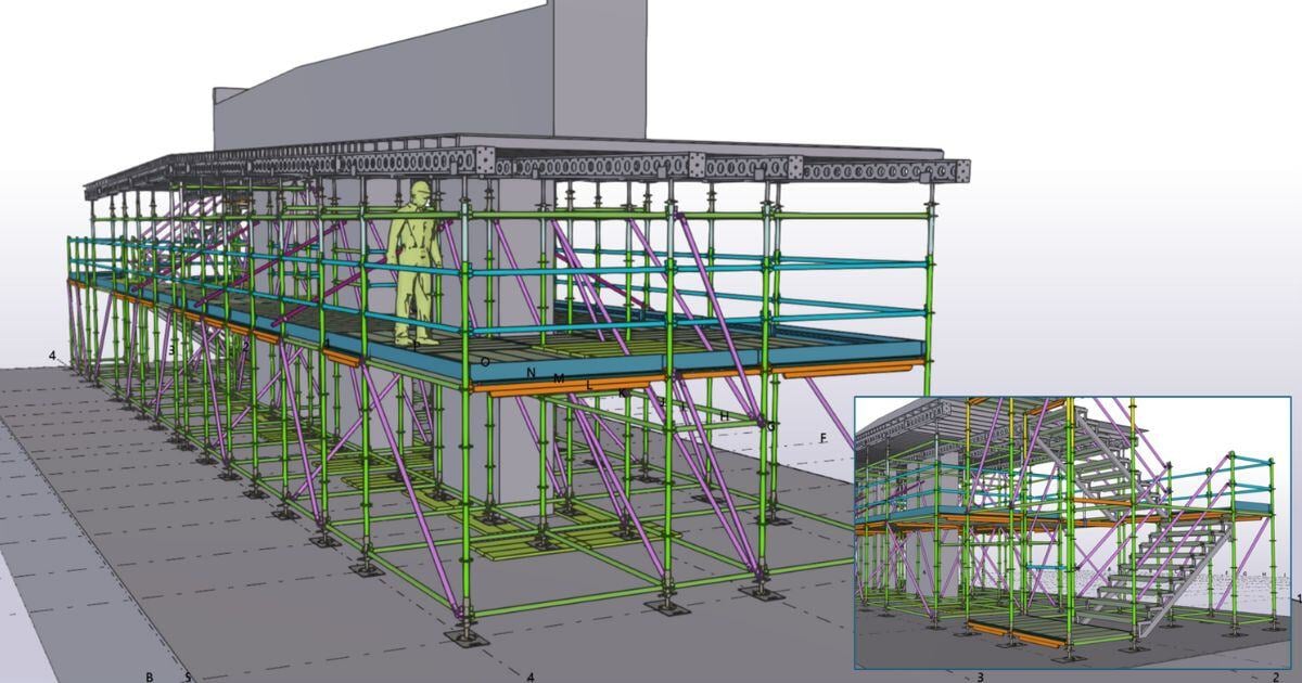Scaffold Falseworks Deck for a New Bridge Construction