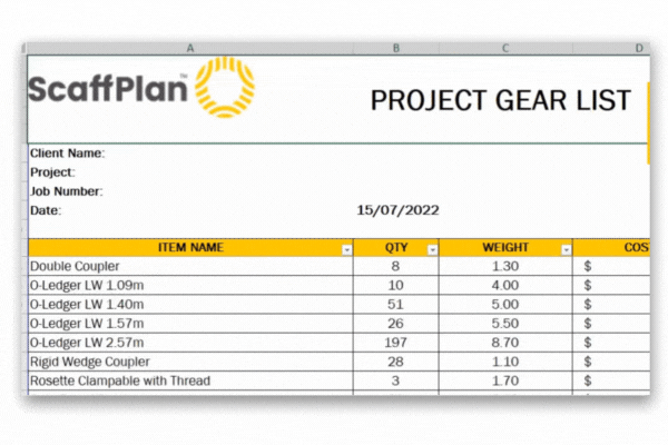 Scaffold Inventory ScaffPlan™ - The Ultimate Scaffold Design Software